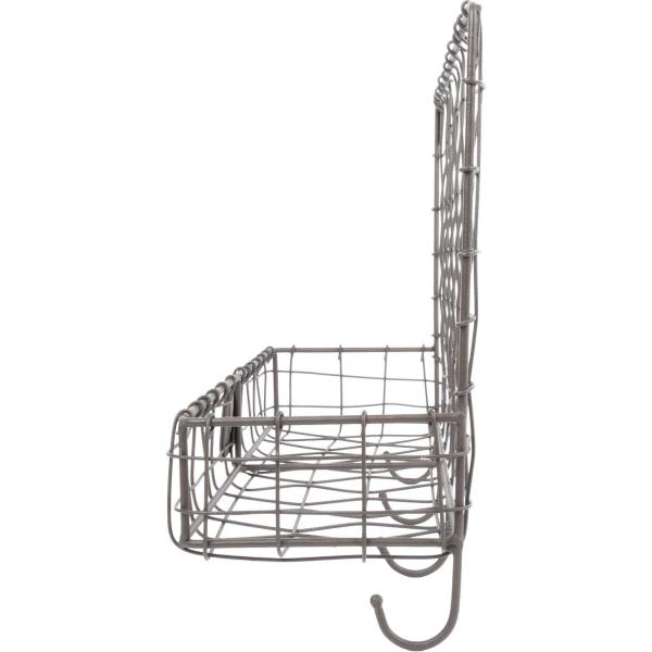 Etagère murale en métal filaire 39.3 x 13.3 x 28.6 cm Panier - 12,90