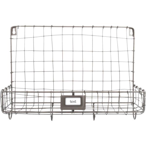 Etagère murale en métal filaire 39.3 x 13.3 x 28.6 cm Panier