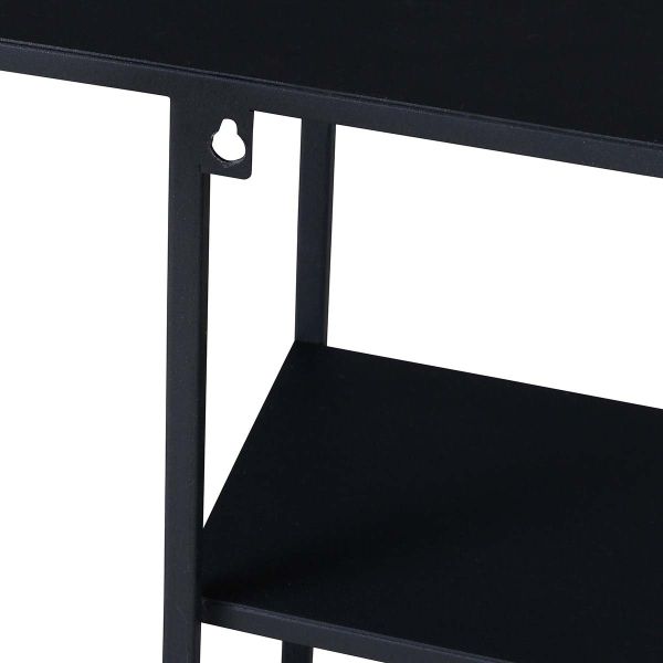 Etagère métal noir design 5 plateaux h180 Grayson