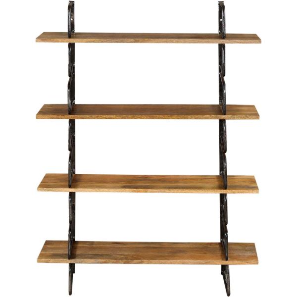 Etagère murale modulable en fer et manguier - ANTIC LINE CRéATIONS
