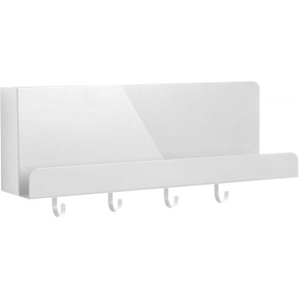 Etagere Murale En Metal 4 Crochets Perky Blanc