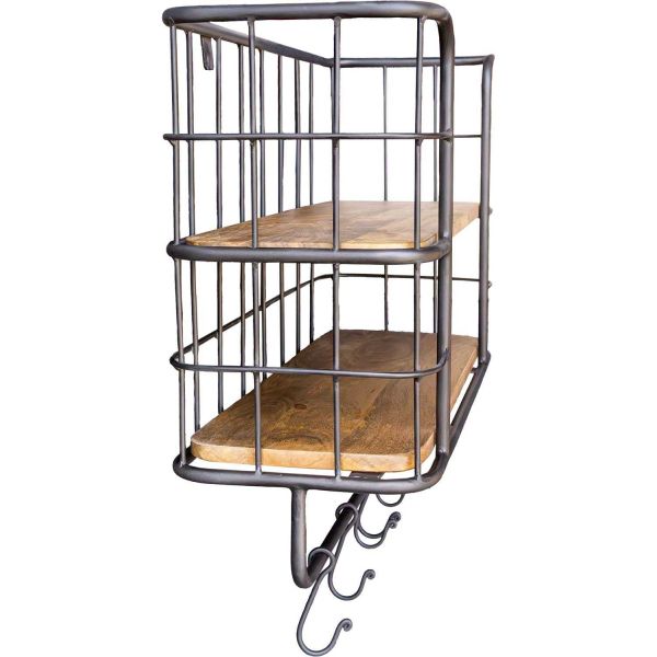 Etagère murale avec porte manteaux - ANTIC LINE CRéATIONS
