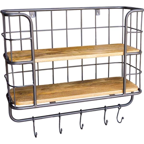 Etagère murale avec porte manteaux
