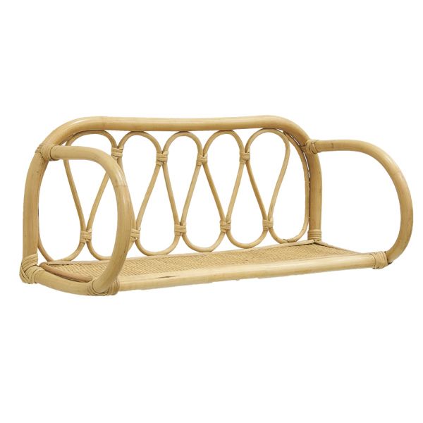Etagère murale en rotin naturel