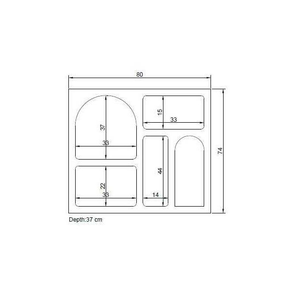 Etagère avec niches Lesa - ASI-0604