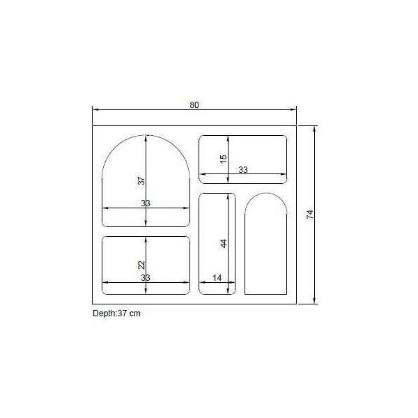 Etagère avec niches Lesa - ASI-0603