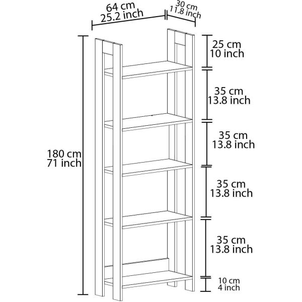 Etagère 5 niveaux en aggloméré Country - ASI-1435
