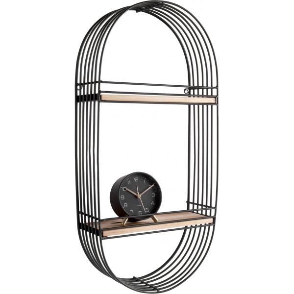 Etagère ovale filaire métal et bois Linéa - 37,14