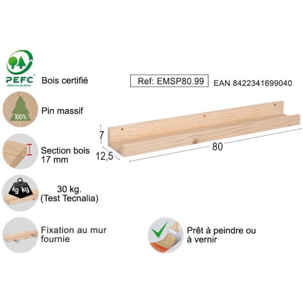 Étagère en pin Kit Line - AST-0191