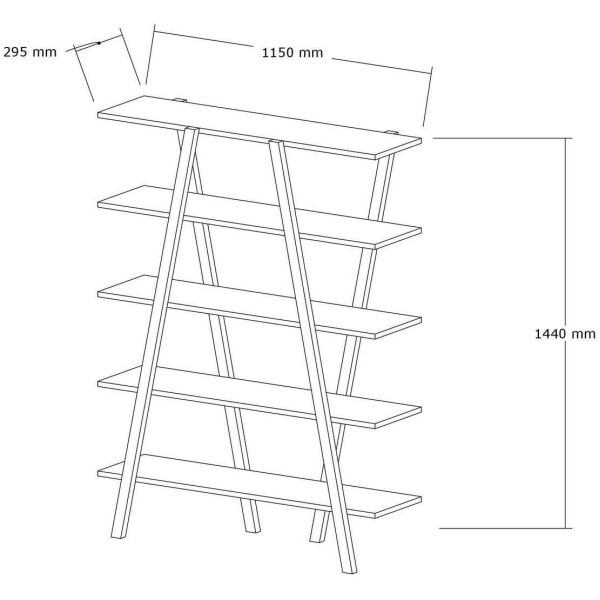 Etagère en pin effet noyer Perla - ASI-0737