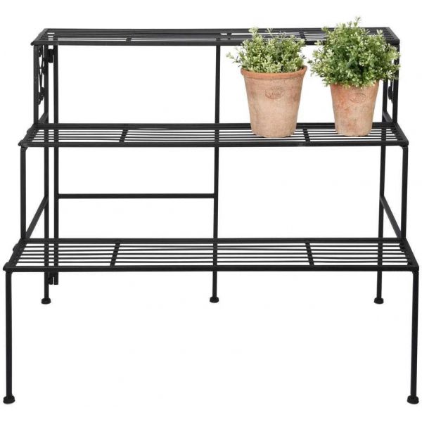 Etagère à plantes pliante en fer 3 niveaux - 5