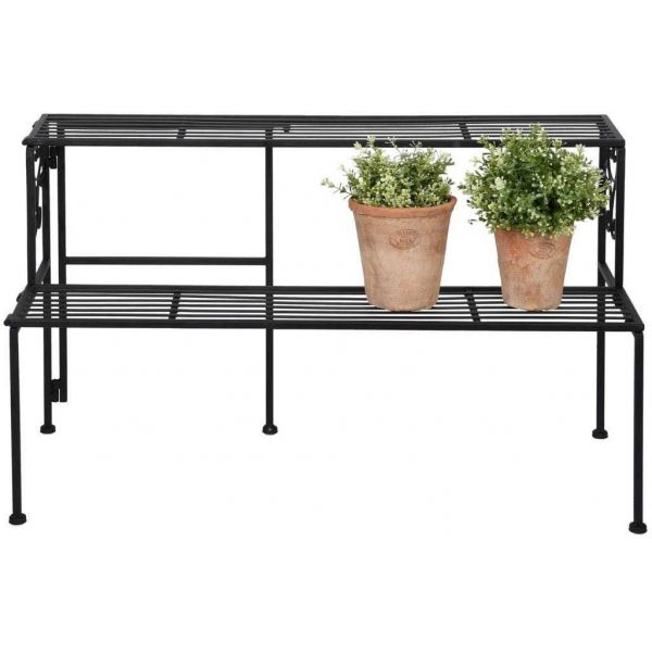 Etagère à plantes pliante en fer 2 niveaux - 5