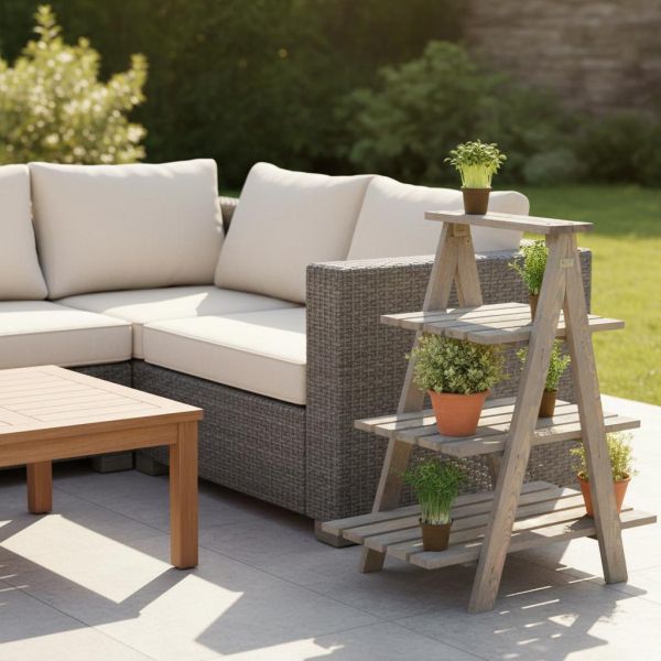 Etagère à plantes triangulaire en pin - ESSCHERT DESIGN