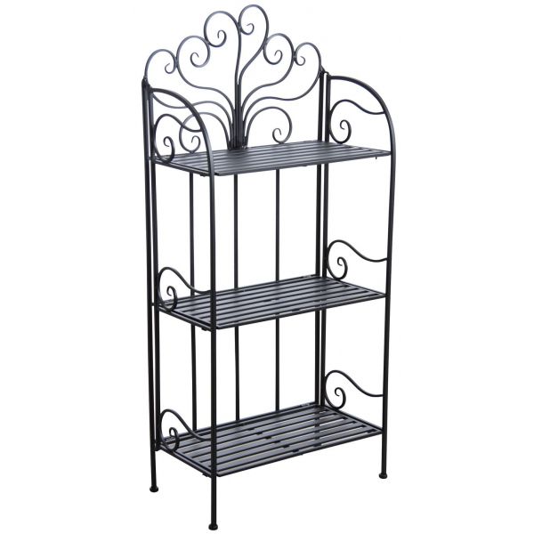 Etagère droite pliante 3 tablettes (sans vis), fer L.60x30,5xH.113,2cm  Esschert Design