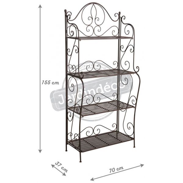 Etagère pliante en métal vieilli 4 niveaux - AUBRY GASPARD
