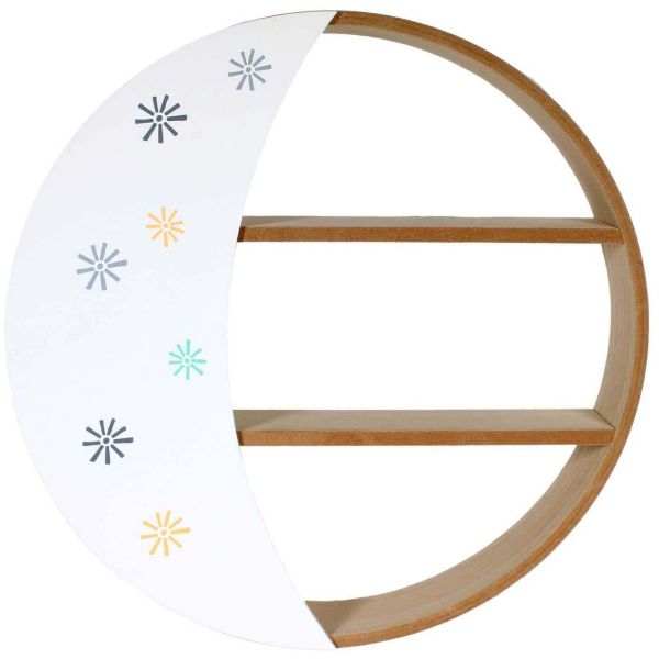 Etagère ronde avec demi-lune en bois - THE HOME DECO FACTORY