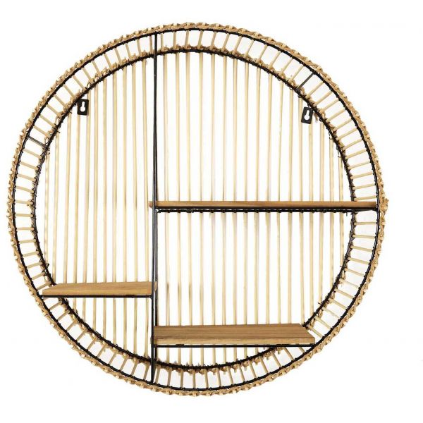 Etagère ronde en métal et MDF Java - CMP-3885