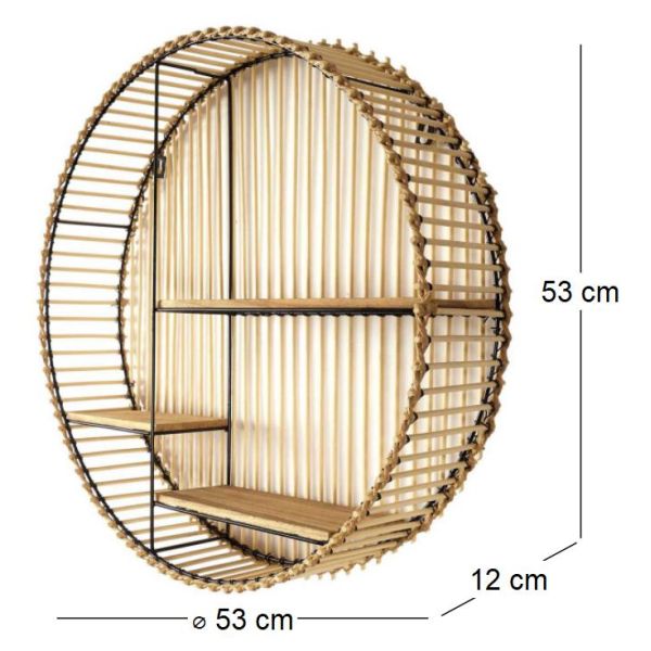 Etagère ronde en métal et MDF Java - 5
