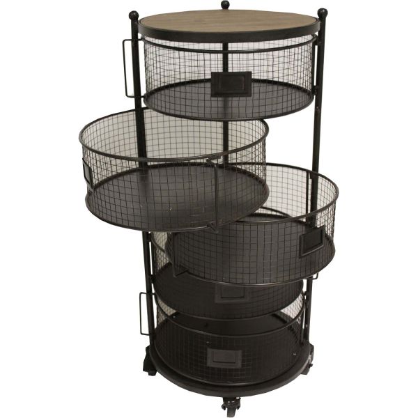 Etagère à roulettes 5 paniers en fer