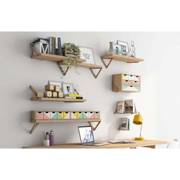 Etagere Tablette Murale En Pin Brut 60 X 25 Cm