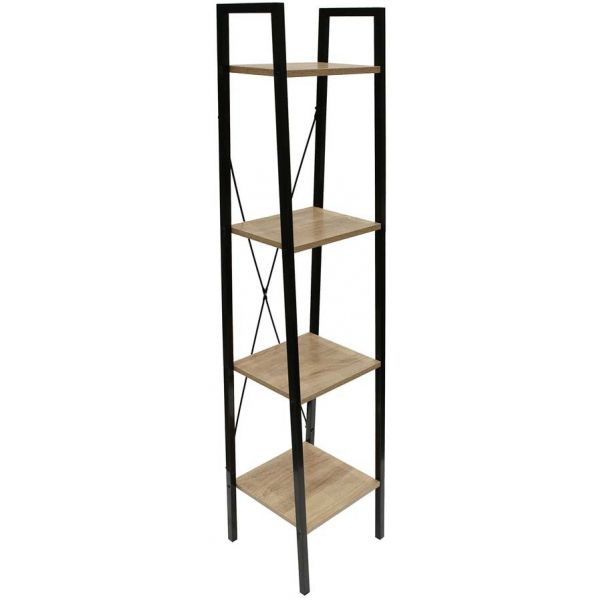 Etagère 4 tablettes en bois et métal Savannah