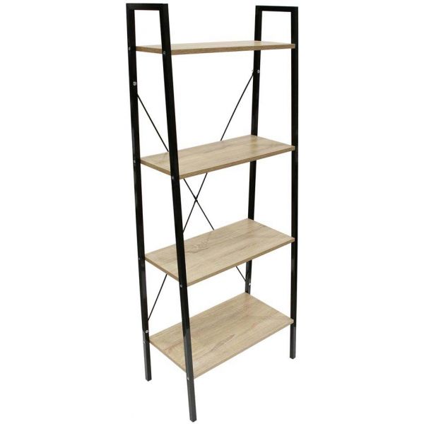 Etagère 4 tablettes en bois et métal Savannah