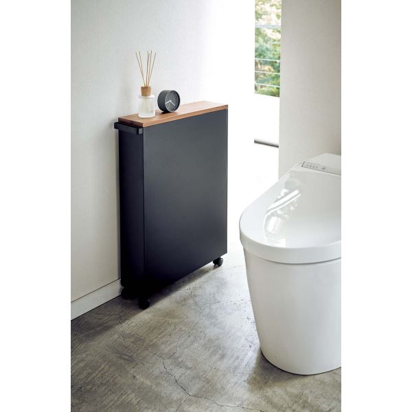 Etagère de toilette sur roulettes métal et bois  Slim - 10