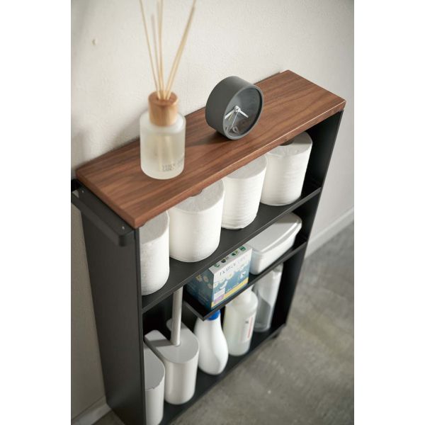 Etagère de toilette sur roulettes métal et bois  Slim - 9