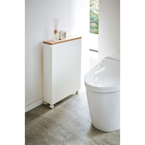 Etagère de toilette sur roulettes métal et bois  Slim - 10