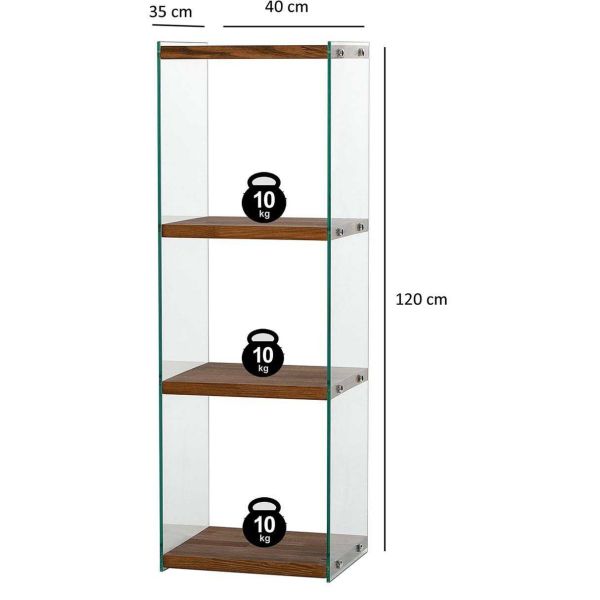 Etagère en verre et bois brut Aqua - ASI-0679