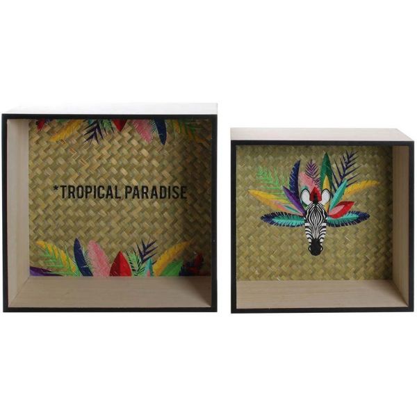 Etagères en bois Tropical Paradise Exotique (Lot de 2) - 23,90