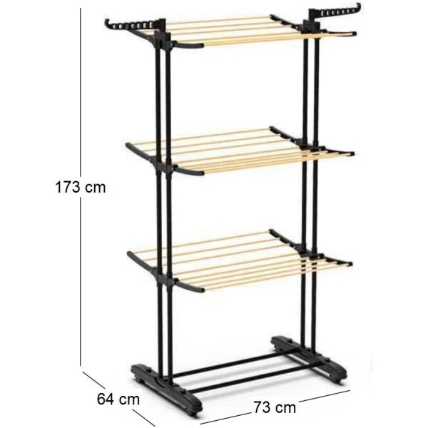 Etendoir 3 étages effet bois - CMP-4781