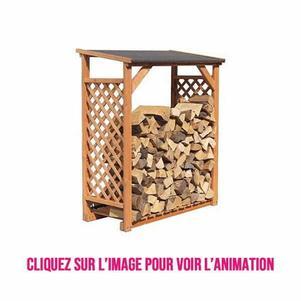 Extension abri bûches en bois coloris miel - 269