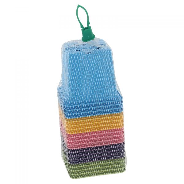 Set de 20 pots de plantation de 8 x 8 cm couleurs assorties - 