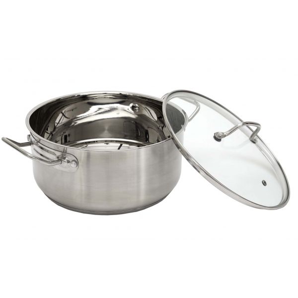 Faitout 24cm inox avec couvercle universel en Acier Inoxydable ELYSÉE