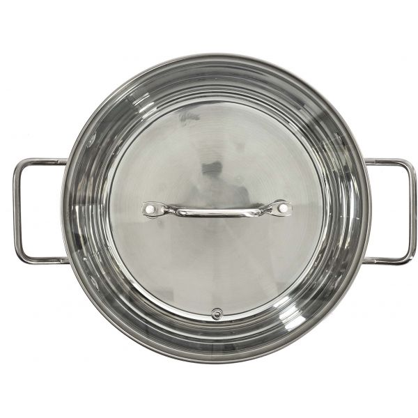 Faitout Inox de 24cm avec couvercle Full INOX tous feux dont induction -  LEFEF