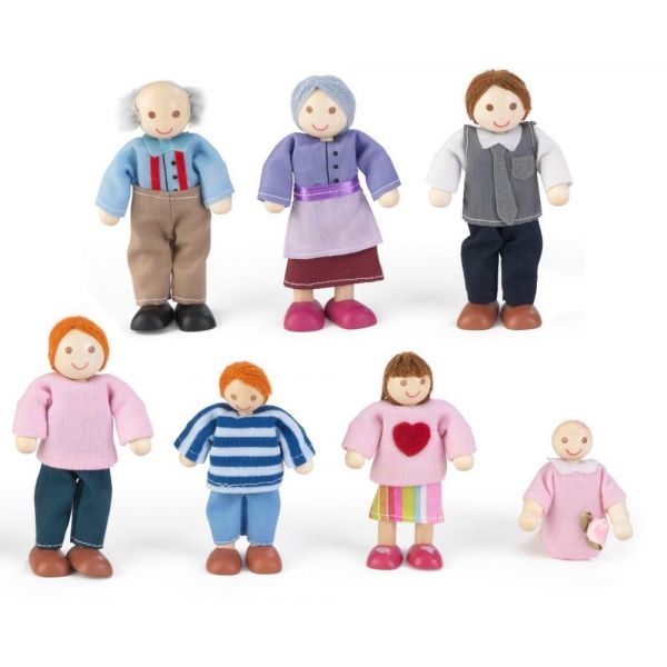 Famille 7 poupées en tissu 12cm