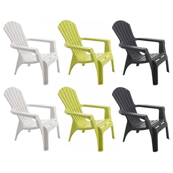 Fauteuil Adirondack en résine polypropylène (Lot de 6)