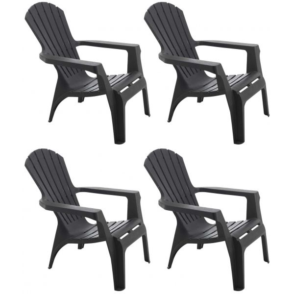 Fauteuil Adirondack en résine polypropylène (Lot de 4)