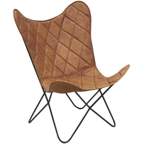 Fauteuil Butterfly en cuir