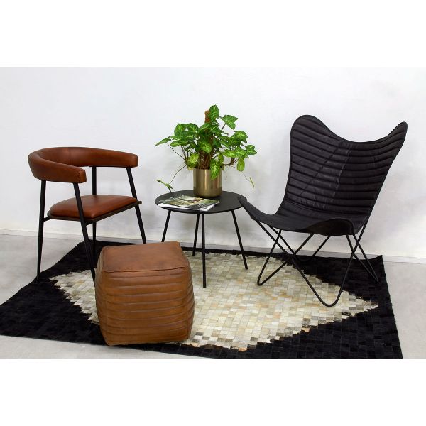 Fauteuil Butterfly en cuir noir - AUBRY GASPARD