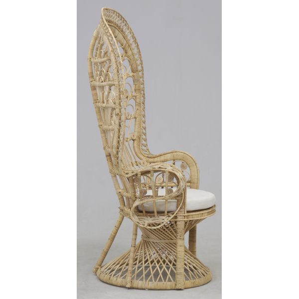 Fauteuil Emmanuelle artisanal en rotin - 649