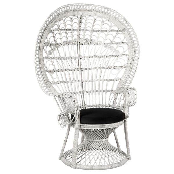 Fauteuil Emmanuelle en rotin blanc