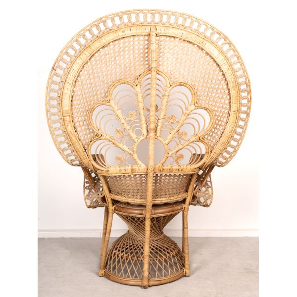 Fauteuil Emmanuelle en rotin teinté marron - 7
