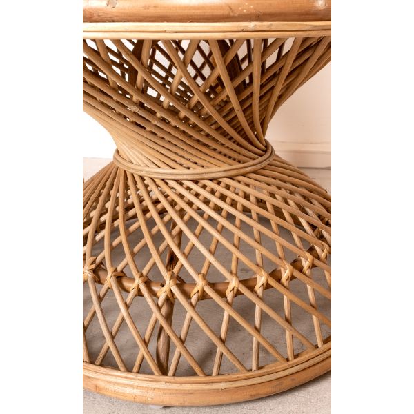 Fauteuil Emmanuelle en rotin teinté marron - 6