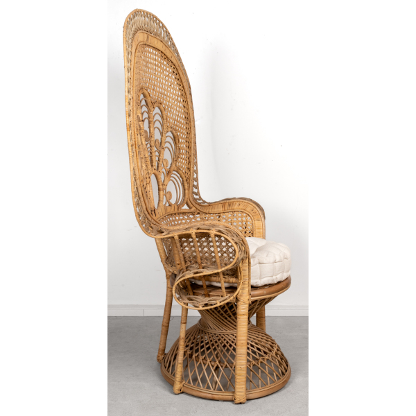 Fauteuil Emmanuelle en rotin teinté marron - 7
