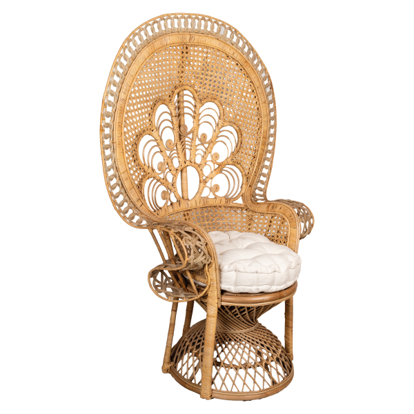 Fauteuil Emmanuelle en rotin teinté marron