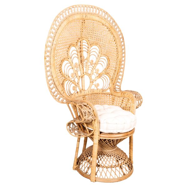 Fauteuil Emmanuelle en rotin teinté marron