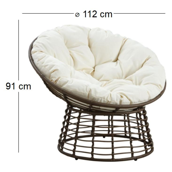 Fauteuil Papasan en polyrésine et acier - AUB-0810