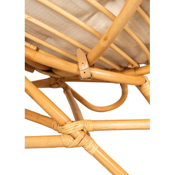 Fauteuil Papasan en rotin + coussin - 6